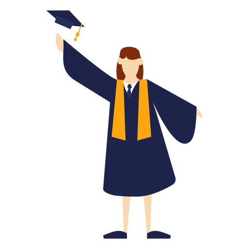Graduate throwing hat basic illustration