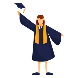 Graduado lanza gorra ilustración básica Diseño PNG