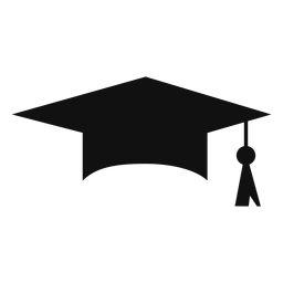 Icono de silueta de gorro de graduación