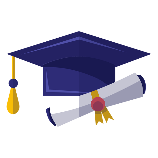 Icono de sombrero y diploma de graduaci?n Diseño PNG