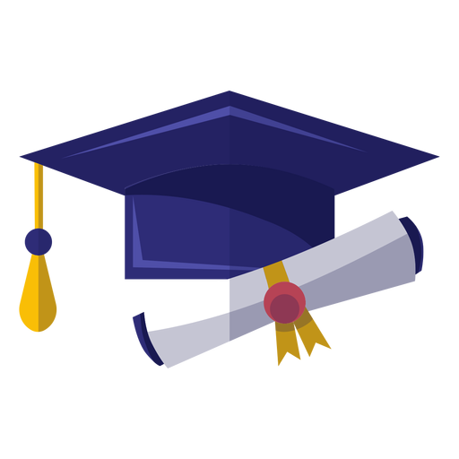 Icono de sombrero y diploma de graduación Diseño PNG