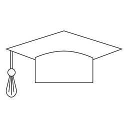 Graduation hat line PNG Design