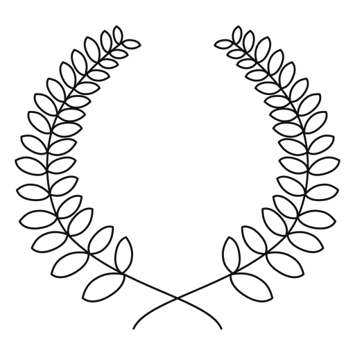 Línea de corona de laurel Diseño PNG