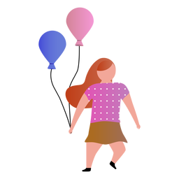 Menina com balões Desenho PNG