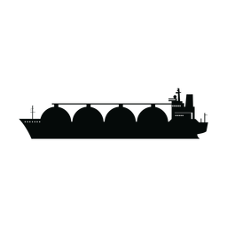 Silueta de barco de transporte de GNL Diseño PNG
