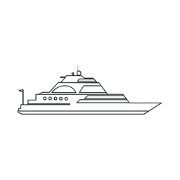 Luxury sailing yacht ship line Transparent PNG