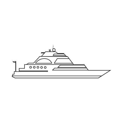 Linha de navio iate de luxo Desenho PNG