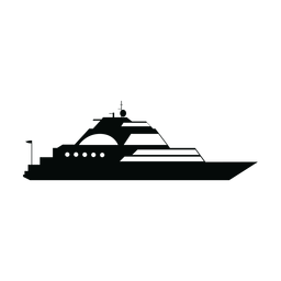 Yate de lujo navegando silueta Diseño PNG