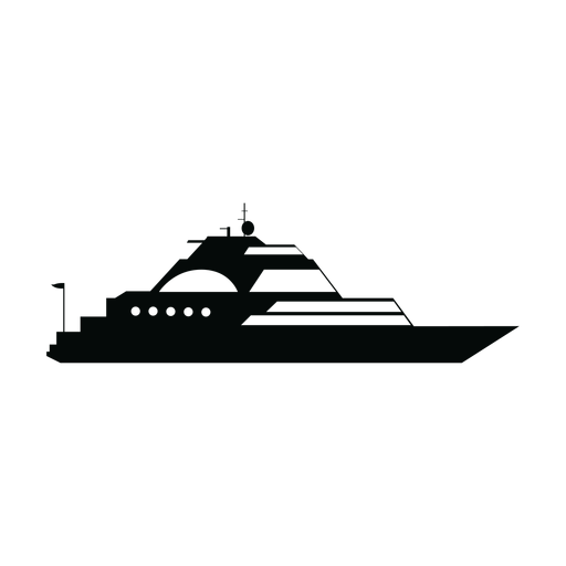 Silhueta de navio de iate de luxo Desenho PNG