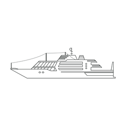 Línea de barcos de yates de lujo Diseño PNG