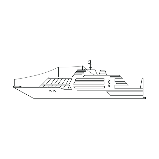 Luxury yacht ship line PNG Design