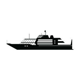 Luxury yacht ship silhouette PNG Design