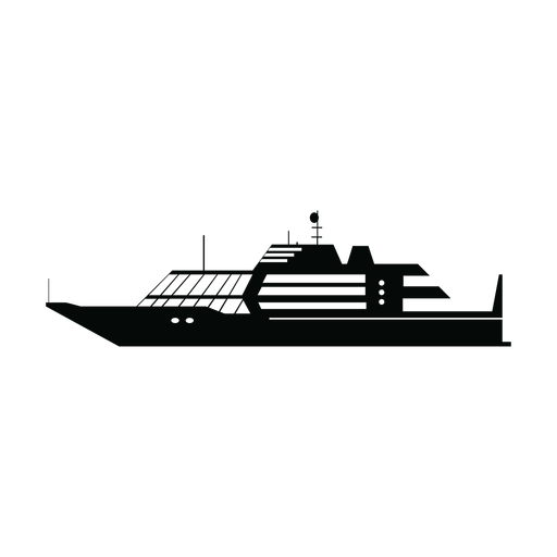 Luxury yacht ship silhouette
