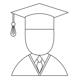Male graduate avatar line PNG Design