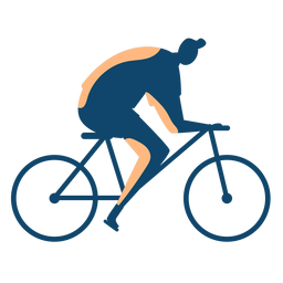 Mann reitet Fahrradschattenbild PNG-Design