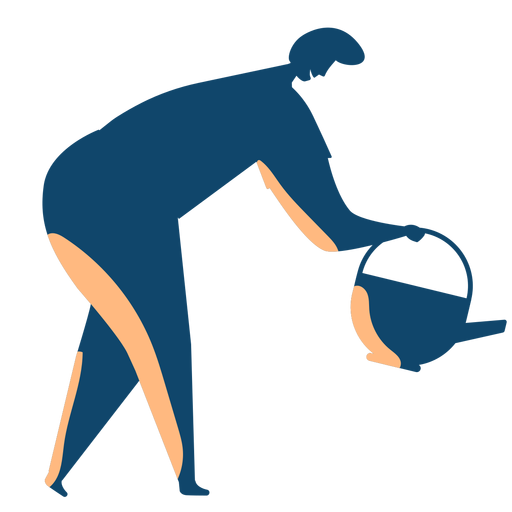 Man watering silhouette PNG Design