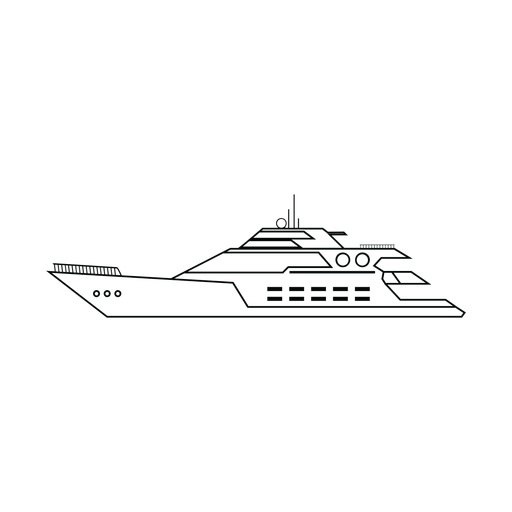 Línea de barco megayate Diseño PNG
