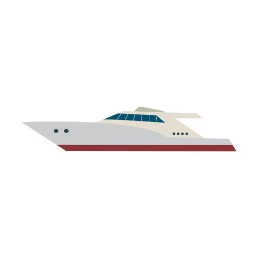 Icono de barco de yate de motor Diseño PNG