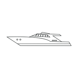 Motor Yacht Ship Line PNG & SVG Design For T-Shirts