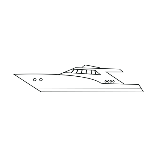 Motoryacht Schiff Linie PNG-Design