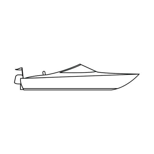 Linha de barco a motor Desenho PNG