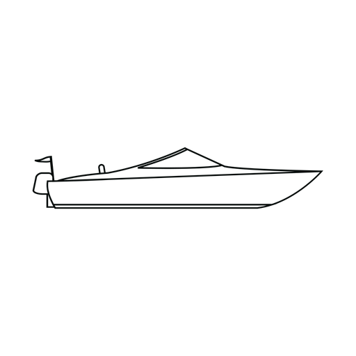 Motorboat boat line - Transparent PNG & SVG vector file