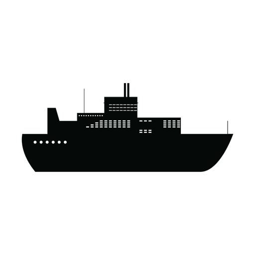 Silueta de barco transatlántico Diseño PNG