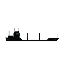 Silueta de barco petrolero Diseño PNG