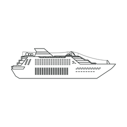 Linha de navio de passageiros Desenho PNG