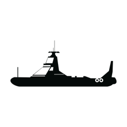 Polizei Patrouillenboot Silhouette PNG-Design