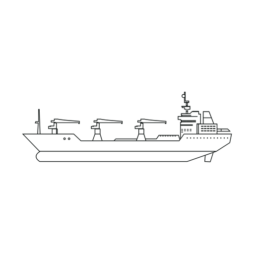 Replenishment oiler ship line PNG Design