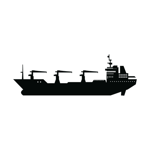 Replenishment oiler ship silhouette PNG Design
