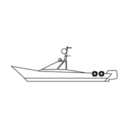 Runabout boat line PNG Design