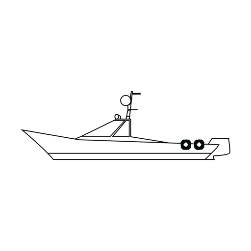 Runabout boat line PNG Design