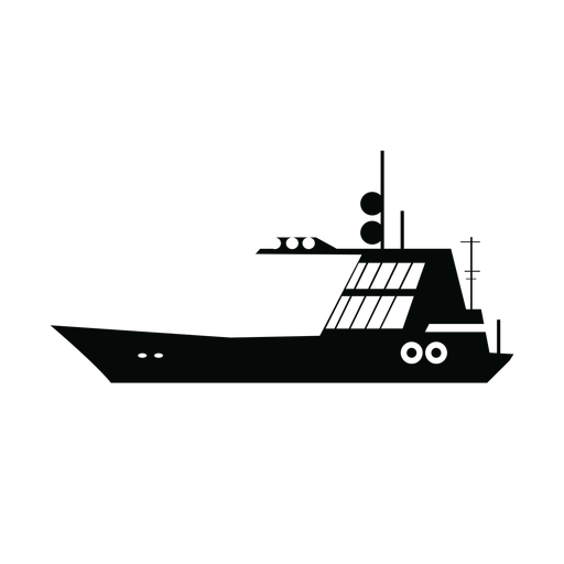 Silueta de barco de vela Diseño PNG
