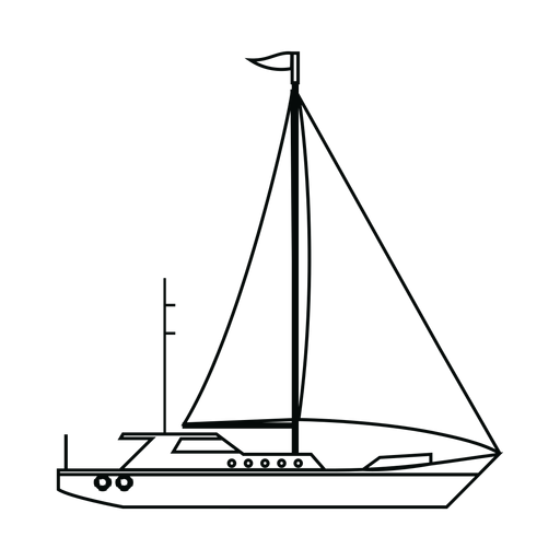 Segelyacht Schiffslinie PNG-Design