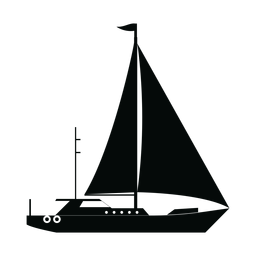Silhueta de iate à vela Desenho PNG