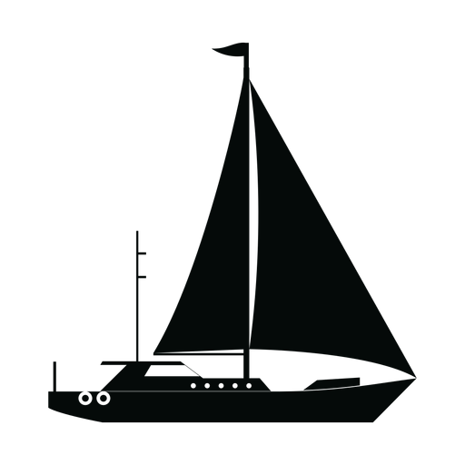 Segeln Yachtschiff Silhouette PNG-Design