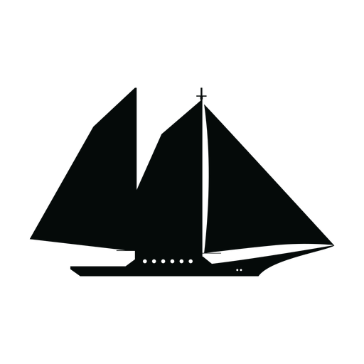 Schooner ship silhouette