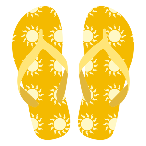 Sonnenmuster Flip Flops PNG-Design