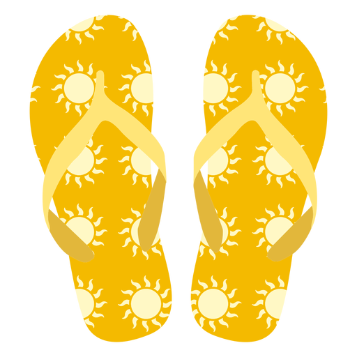 Sun pattern flip flops PNG Design