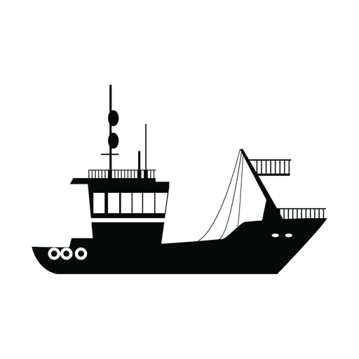 Silhueta de navio de transporte Desenho PNG