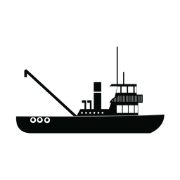 Tug ship silhouette Transparent PNG
