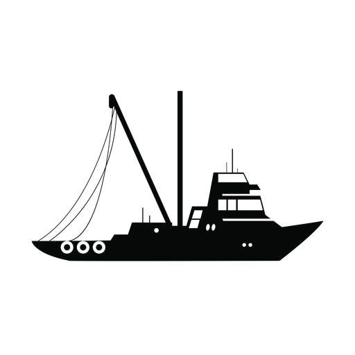Silhueta de navio de rebocador Desenho PNG