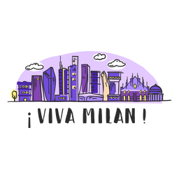 Dibujos animados de horizonte de viva milan Diseño PNG