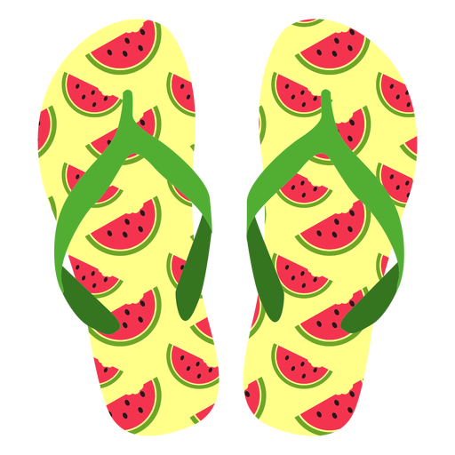 Wassermelonenscheiben Flip Flops PNG-Design