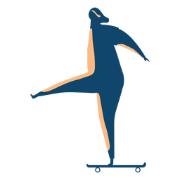 Woman riding skateboard silhouette Woman riding skateboard silhouette
