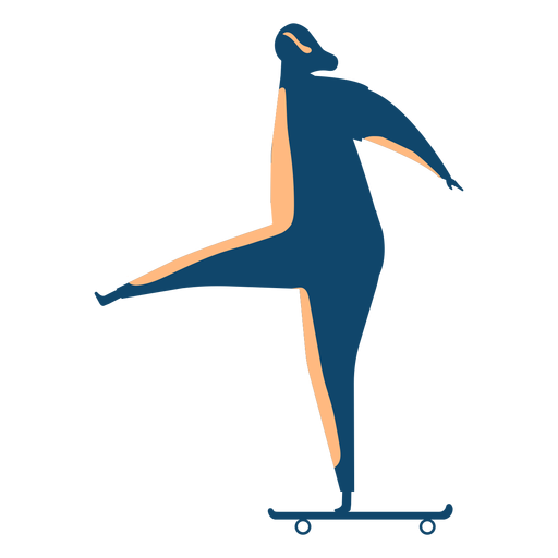 Silhueta de mulher andando de skate Desenho PNG