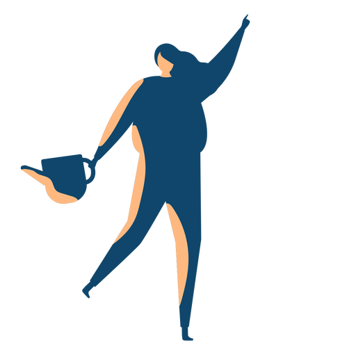 Frau mit Wassersilhouette PNG-Design