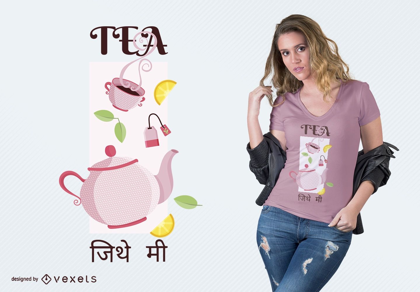 Diseño de camiseta de té indio